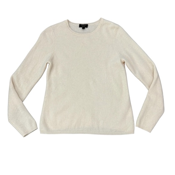 Charter Club 100% Cashmere Luxury Cream Crewneck Sweater Size L - Picture 1 of 11